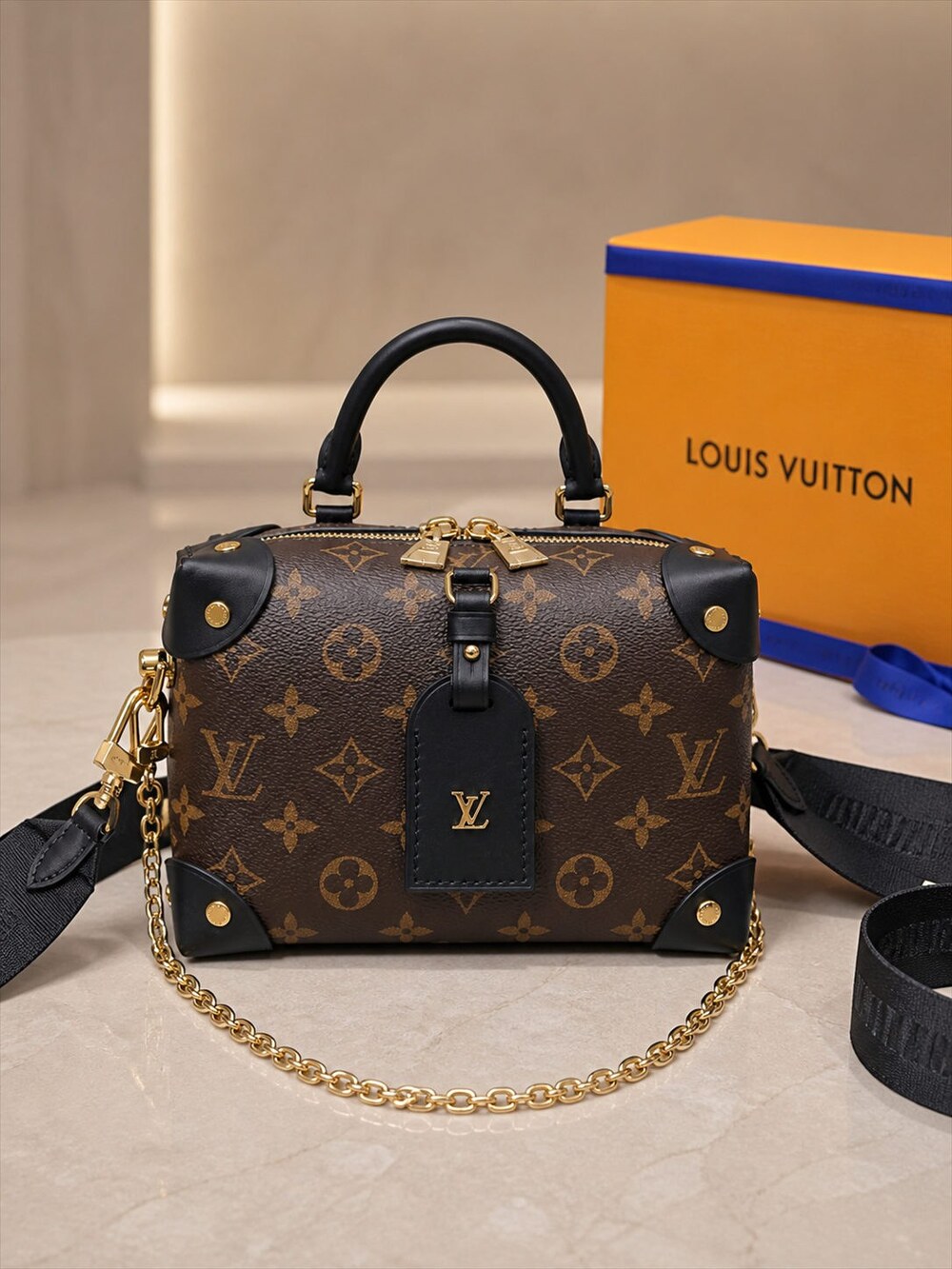 Louis Vuitton Petite Malle Souple Monogram Canvas Handle Bag - Picture 2 of 9